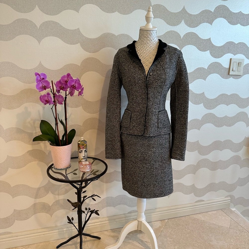 1980 bergdorf Goodman private label reversible skirt suit